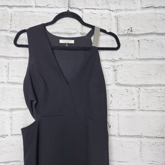 Halston Heritage Womens Black Cutout Maxi Dress Size 4 - Picture 2 of 14